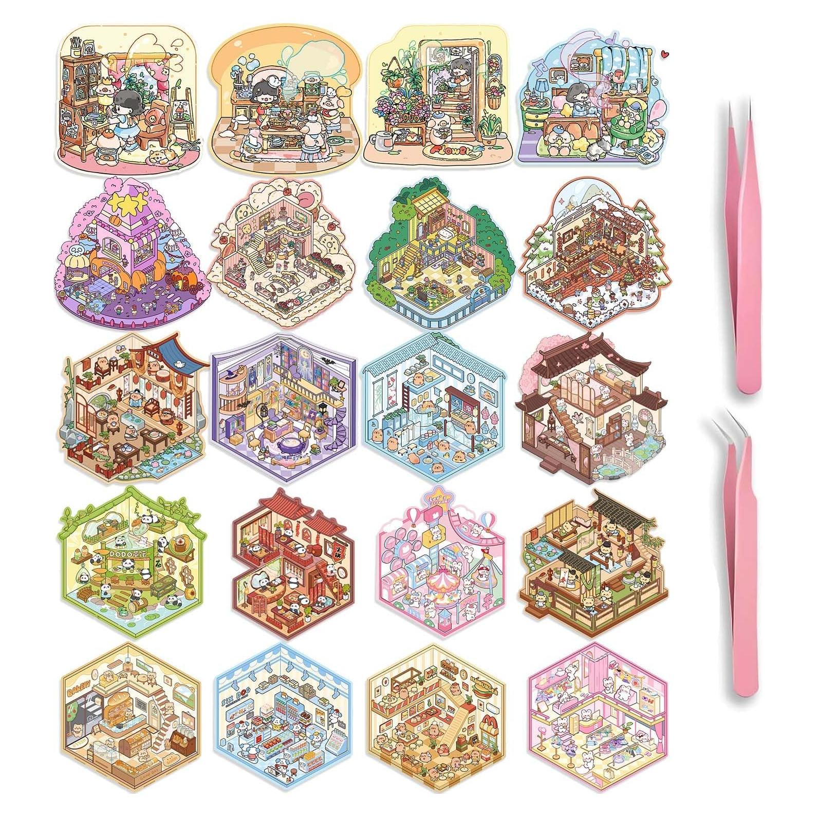 Set de Pegatinas 3D DIY CollectSmiles - 20 Escenas Creativas