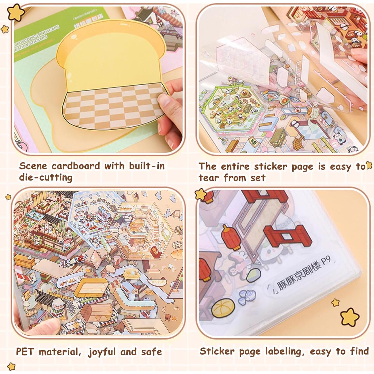 Kit de Pegatinas 3D Wiskowee 30 Sets Miniatura Terapia