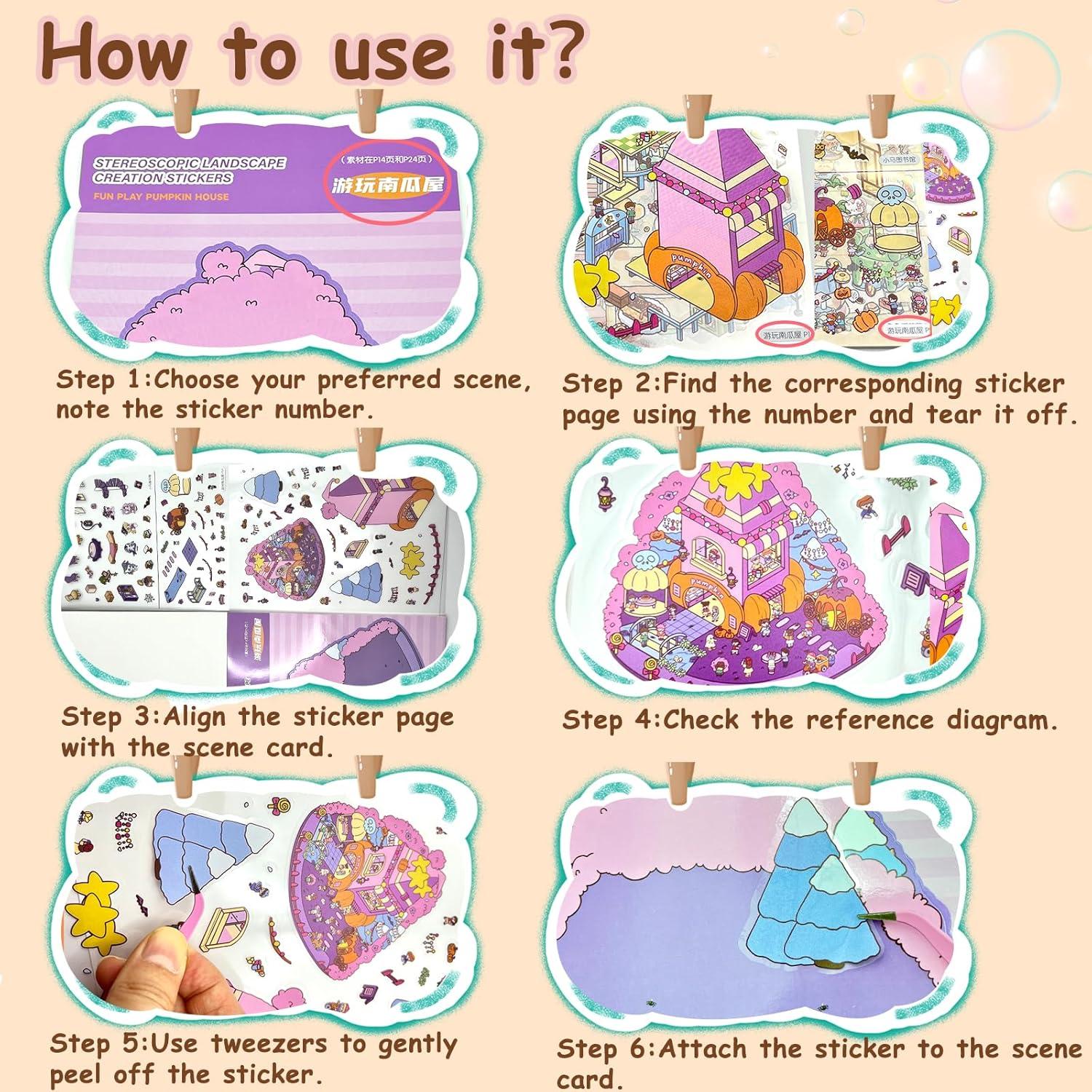 Kit de Pegatinas 3D Wiskowee 30 Sets Miniatura Terapia