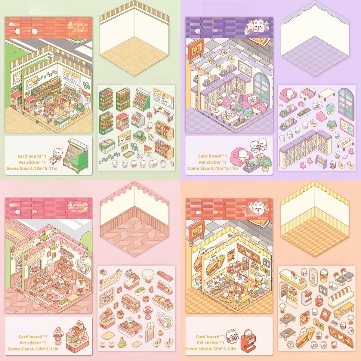 12 Sets de Pegatinas 3D DIY de Casa Affoto - Manualidades Creativas