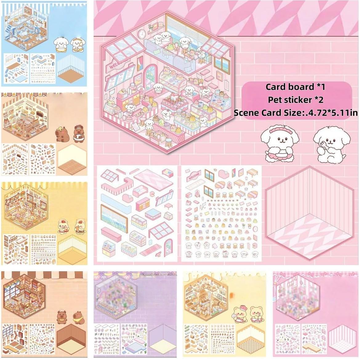 12 Sets de Pegatinas 3D DIY de Casa Affoto - Manualidades Creativas