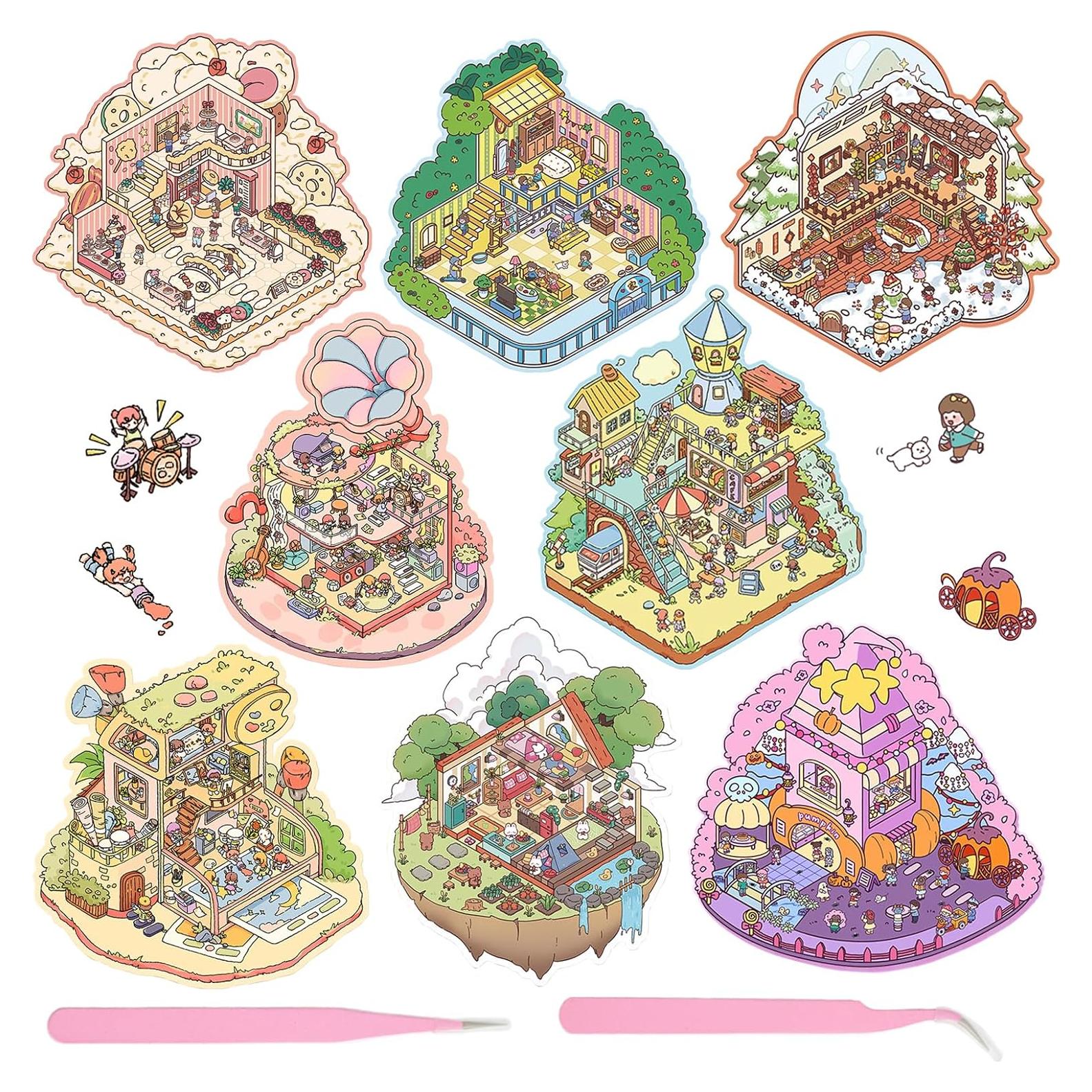 Stickers 3D Inchant 8 Juegos DIY para Decorar Habitaciones