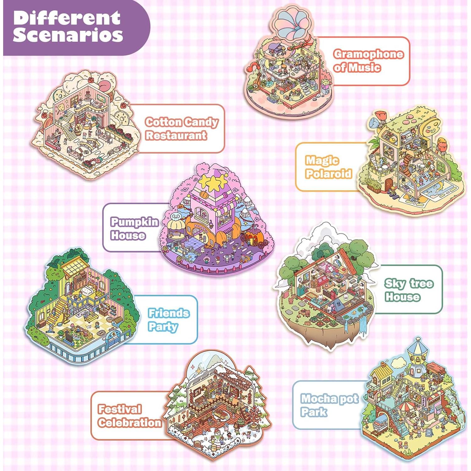 Stickers 3D Inchant 8 Juegos DIY para Decorar Habitaciones