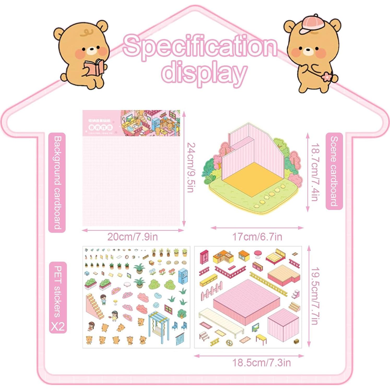 Pegatinas 3D DIY Naterly - 4 Juegos de Escenas Caricatura