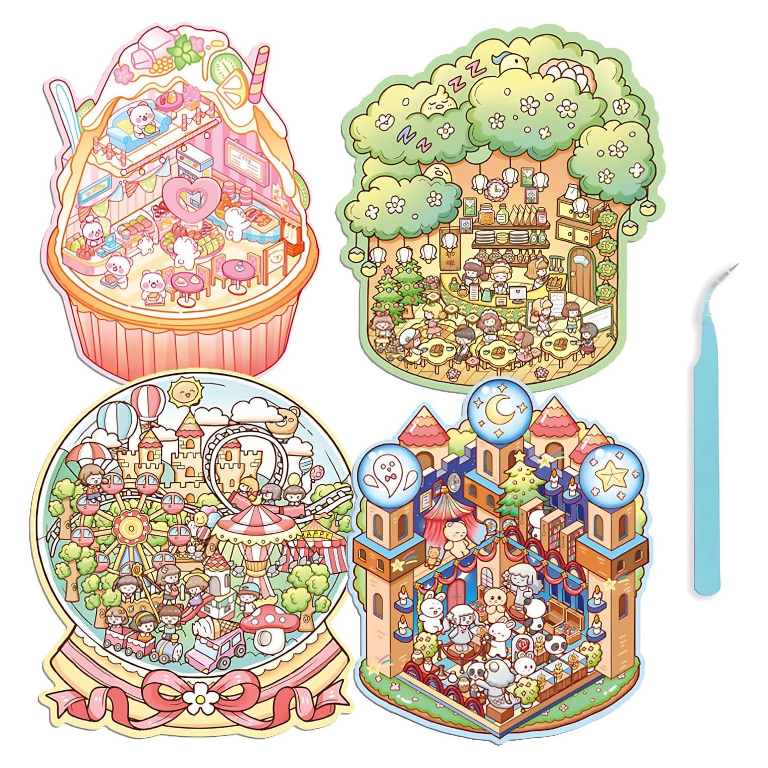 Set de Stickers 3D PRSTINCOL para Manualidades - 4 Escenas