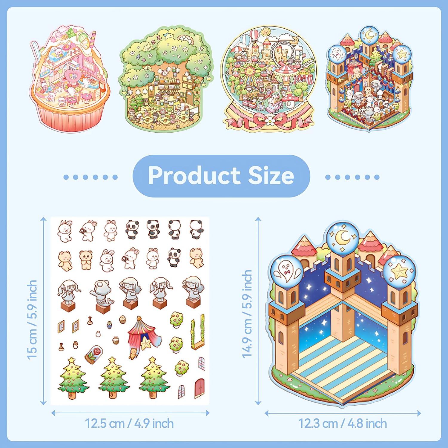 Set de Stickers 3D PRSTINCOL para Manualidades - 4 Escenas