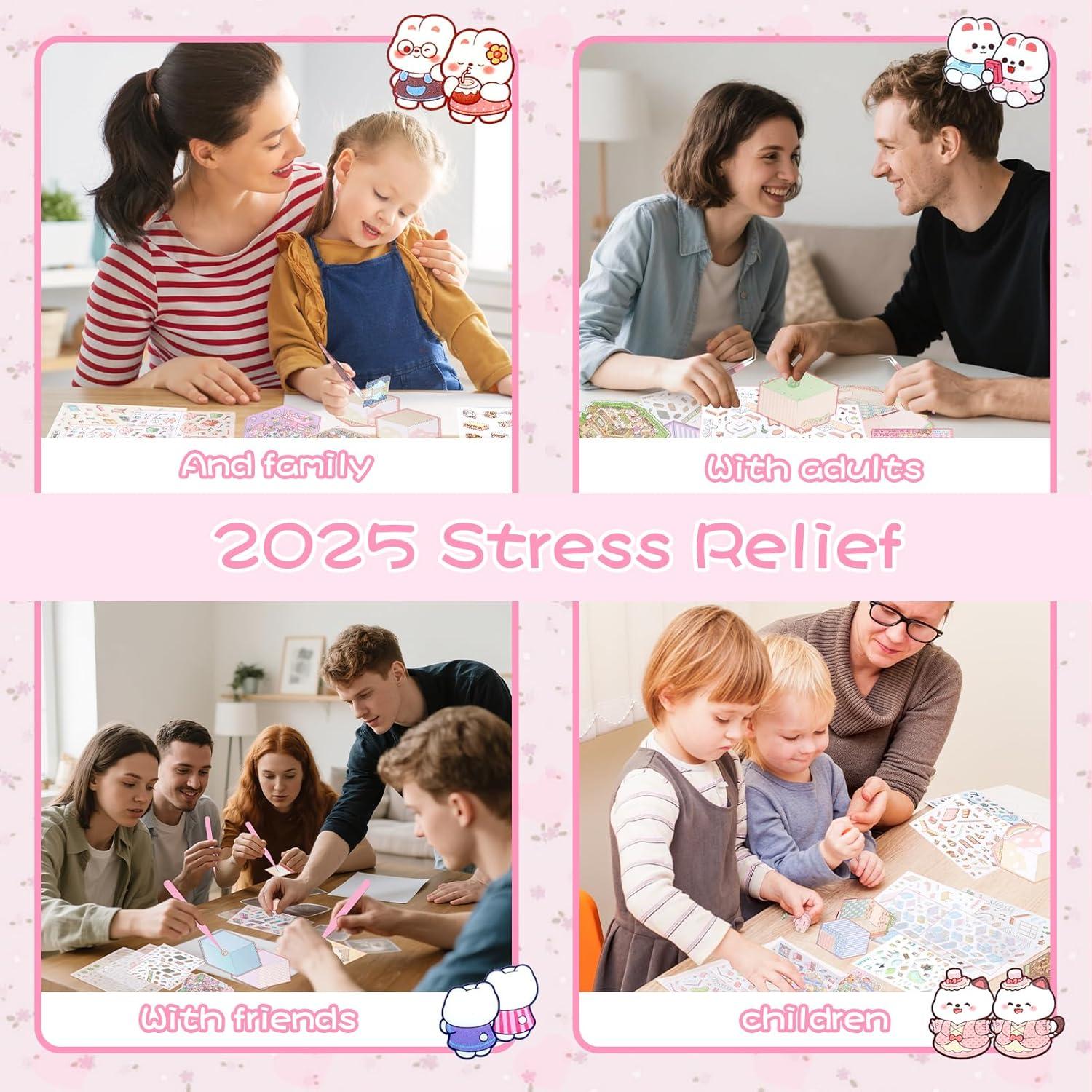 Conjunto de Stickers 3D Lestp 20 Piezas para Alivio del Estrés