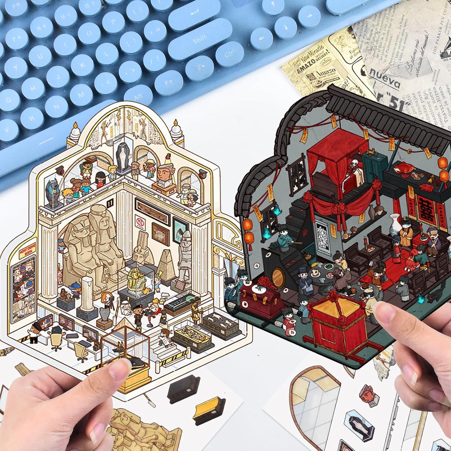 8 Juegos de Pegatinas 3D DIY HOMICO para Crear Escenas Miniatura