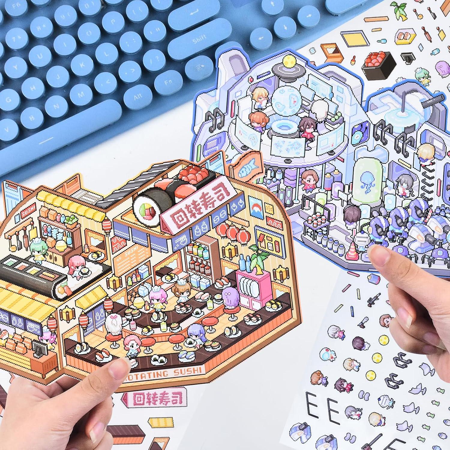 Set de Etiquetas 3D Miniatura HOMICO - Restaurante y Espacial