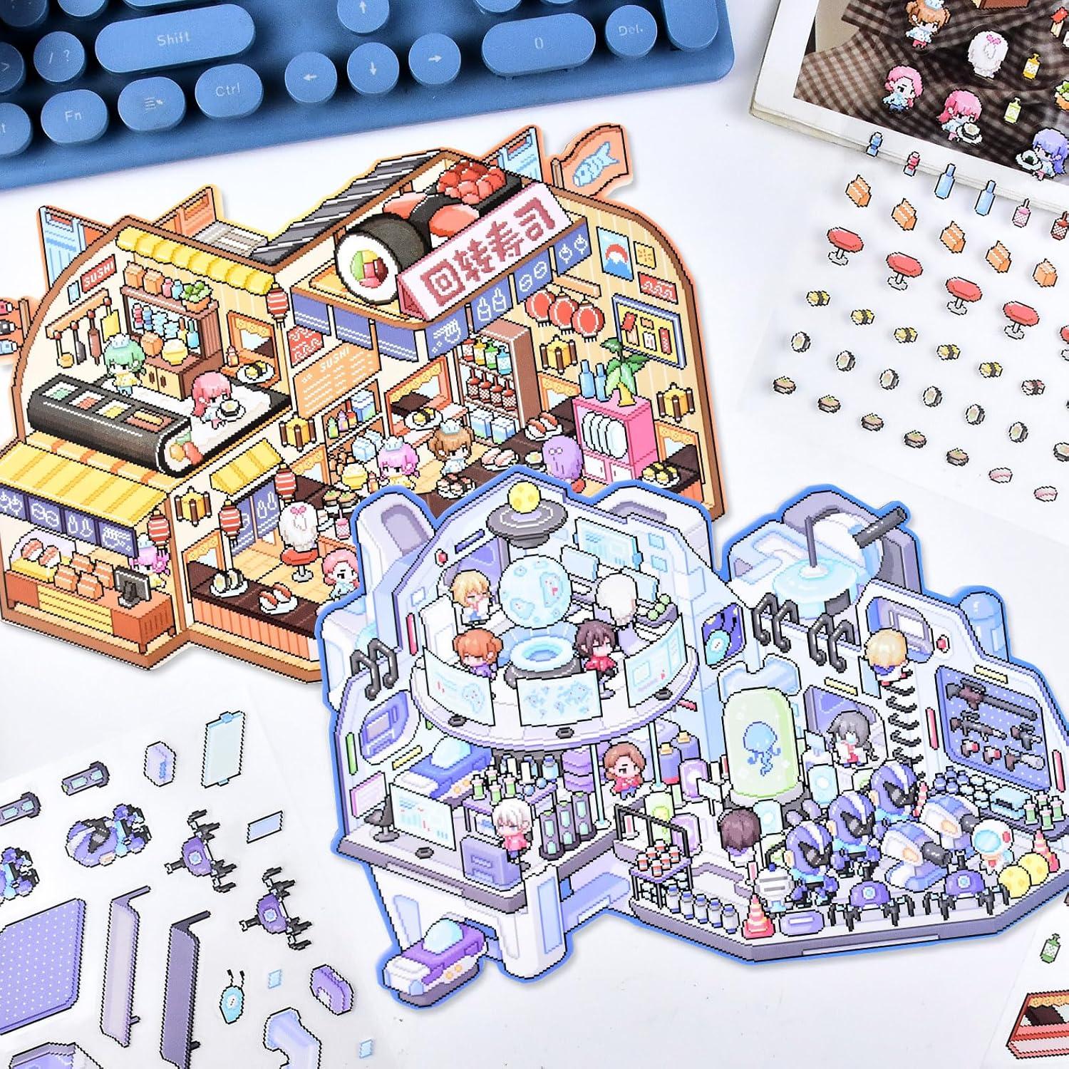 Set de Etiquetas 3D Miniatura HOMICO - Restaurante y Espacial