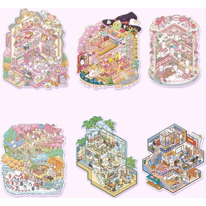 Kit de Pegatinas 3D DIY TKDKSFD - 6 Escenas Creativas para Adultos