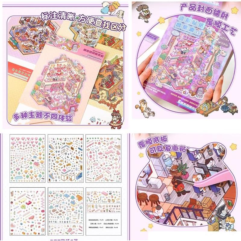 Kit de Pegatinas 3D DIY TKDKSFD - 6 Escenas Creativas para Adultos