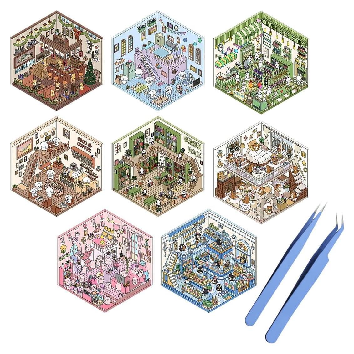 8 Stickers 3D Limvoo para Decorar - Creativos y Reutilizables