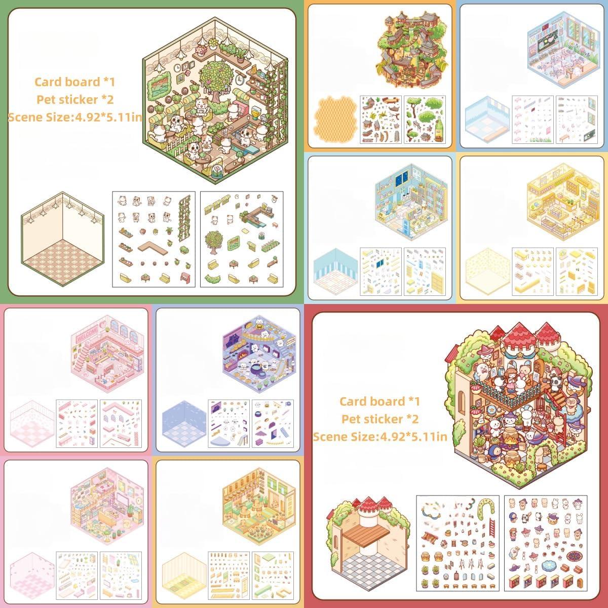 Set de Stickers 3D DIY Casa 20 Conjuntos Affoto