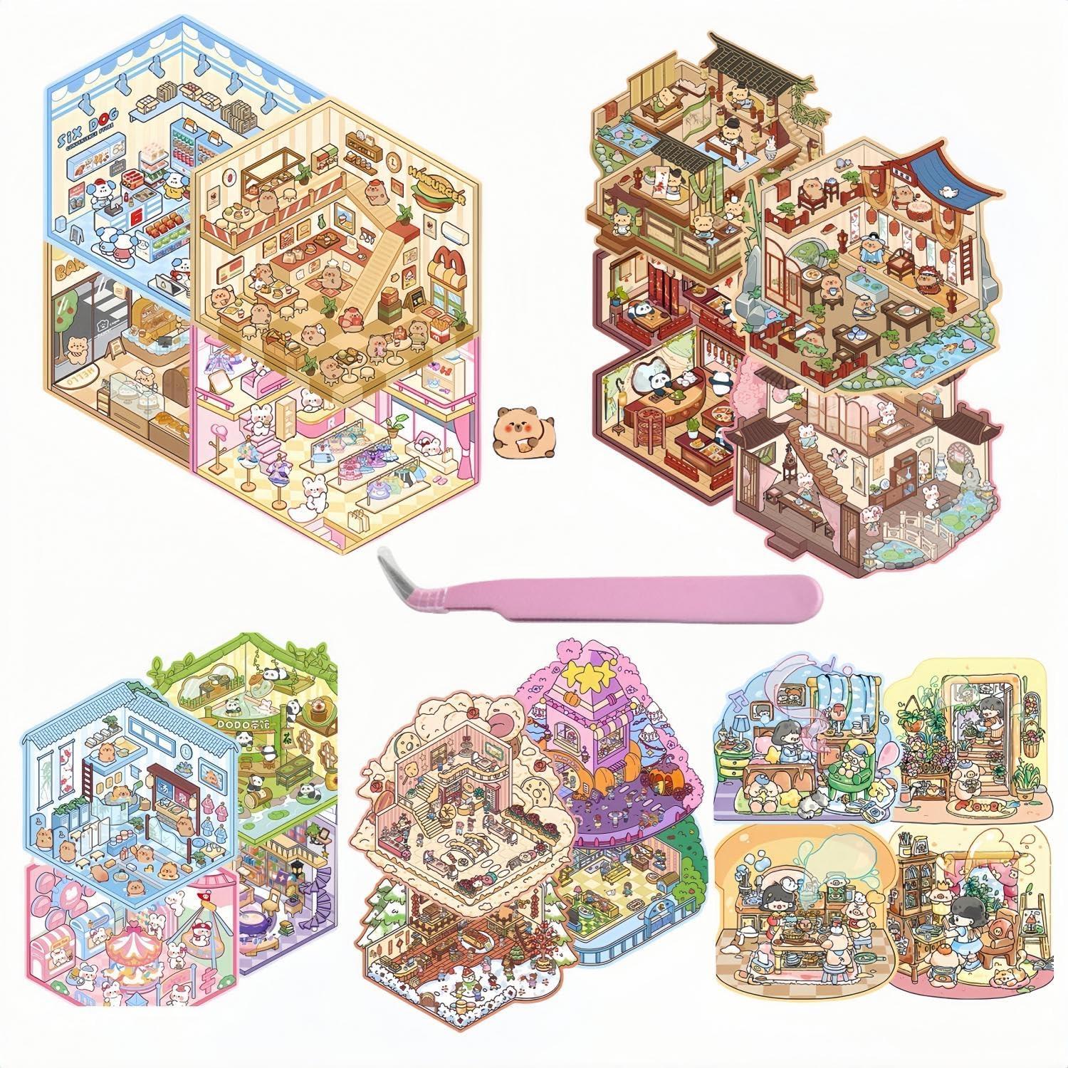 20 Sets Stickers 3D DIY Casa Creativos para Aliviar Estrés