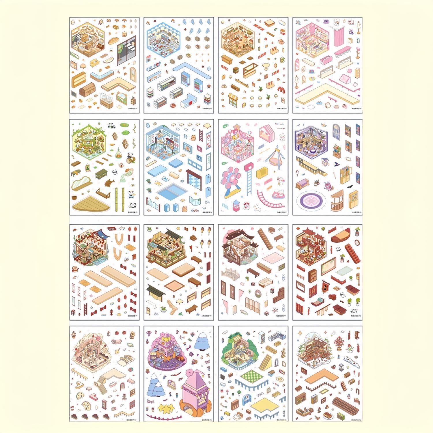 20 Sets Stickers 3D DIY Casa Creativos para Aliviar Estrés