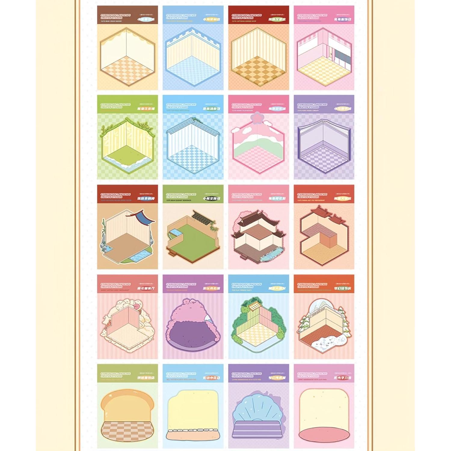 20 Sets Stickers 3D DIY Casa Creativos para Aliviar Estrés