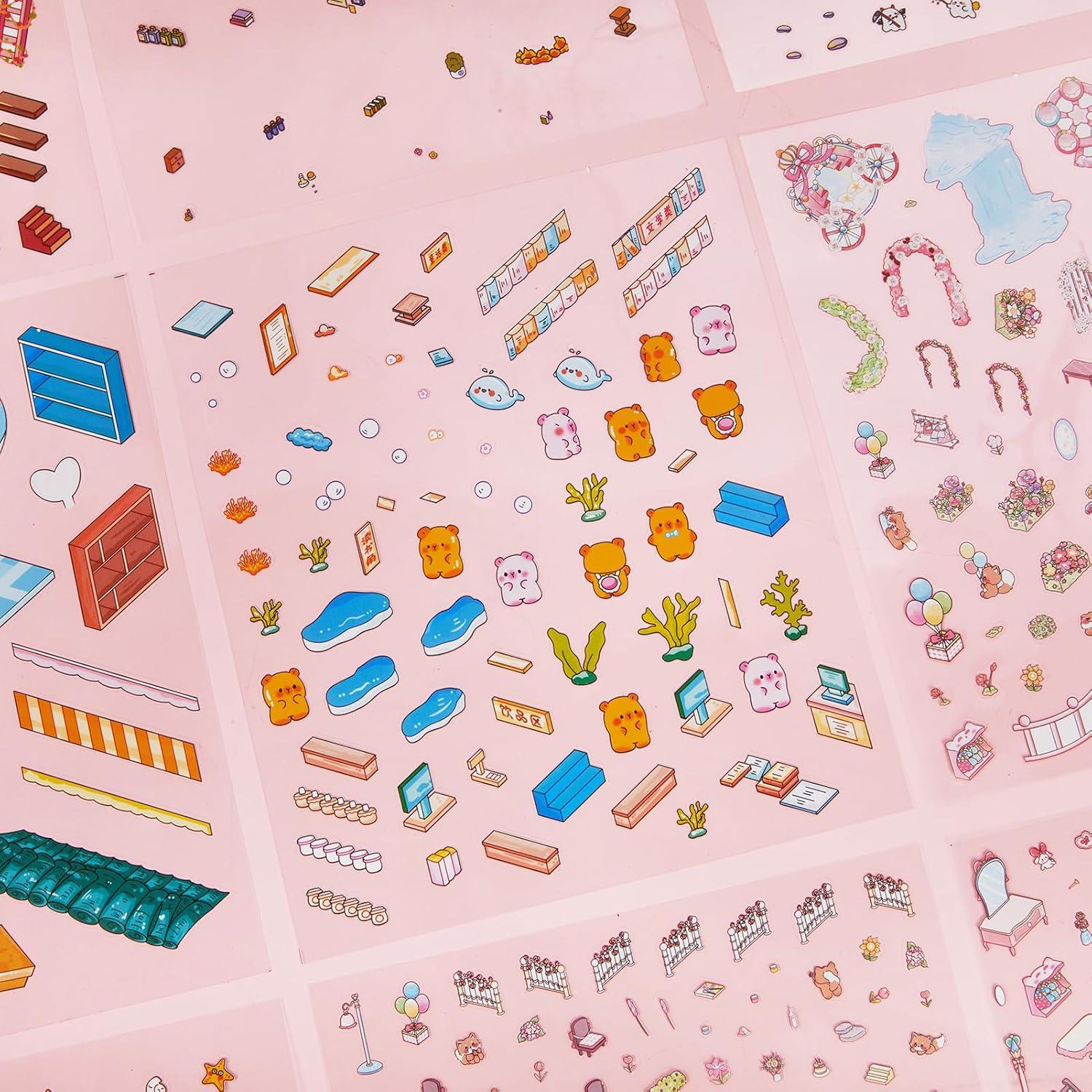 4 Sets Etiquetas 3D DIY VAIOZXE - Escenas Animales Creativas