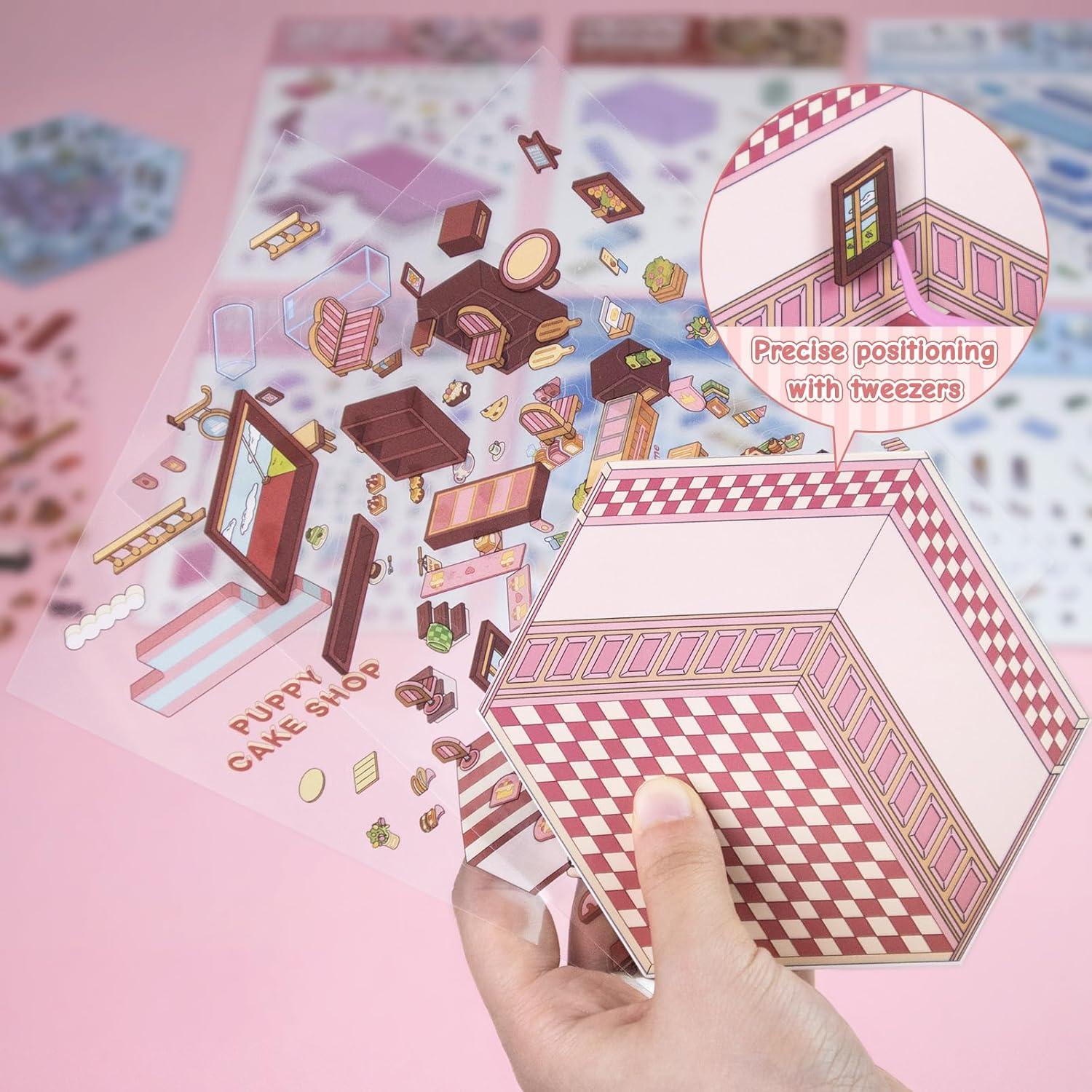 Conjunto de Pegatinas 3D JIXZEN para Crear Escenas Temáticas