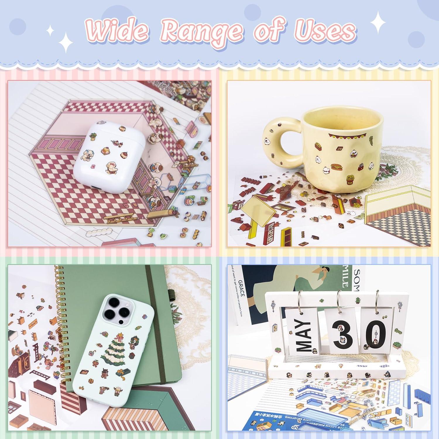 Conjunto de Pegatinas 3D JIXZEN para Crear Escenas Temáticas