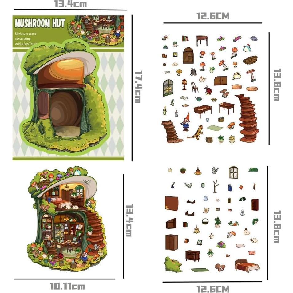 9 Juegos de Pegatinas 3D Atyeew para DIY - Escenas Mágicas