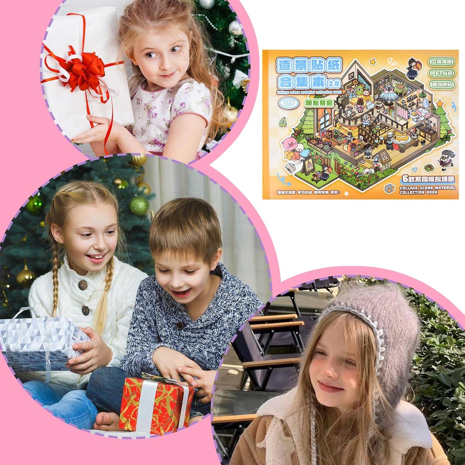 Libro de Pegatinas 3D DIY Casa Escena BROVITI - 6 Diseños