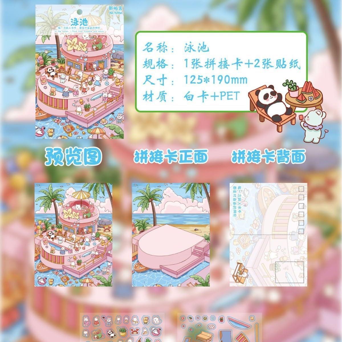 Kit de Manualidades Iooresbeul 3D DIY - 6 Escenas de Pegatinas