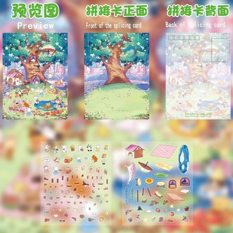 Kit de Manualidades Iooresbeul 3D DIY - 6 Escenas de Pegatinas