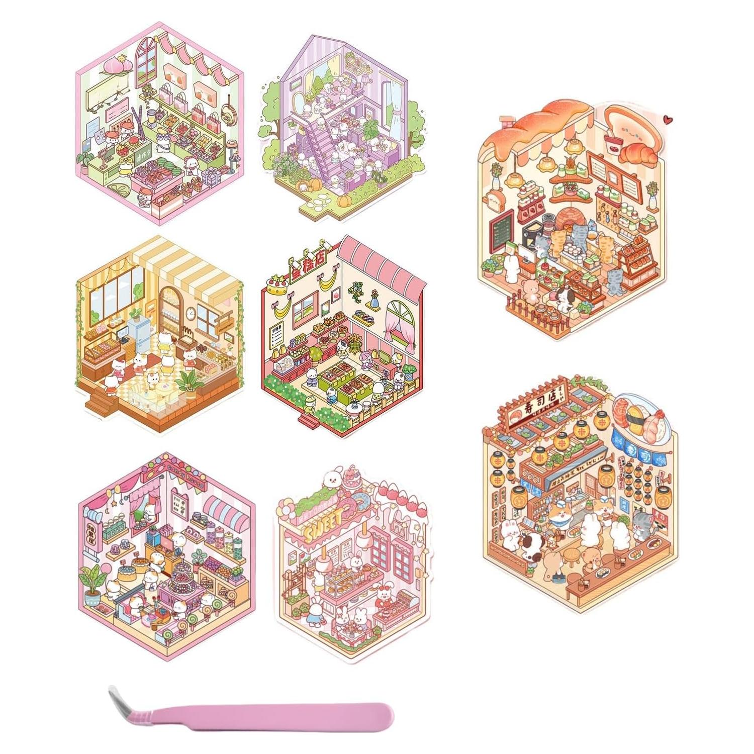 8 Juegos de Pegatinas 3D DIY Affoto para Manualidades