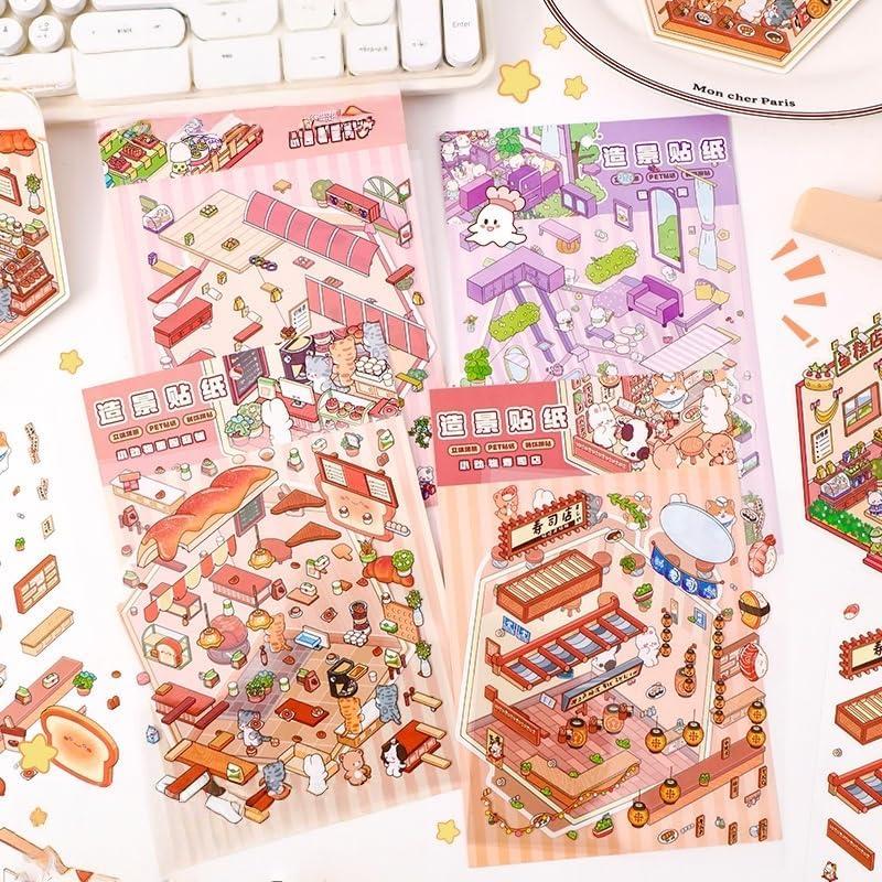 8 Juegos de Pegatinas 3D DIY Affoto para Manualidades