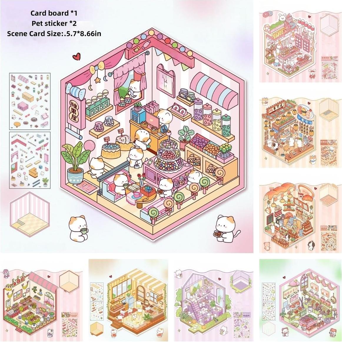 8 Juegos de Pegatinas 3D DIY Affoto para Manualidades