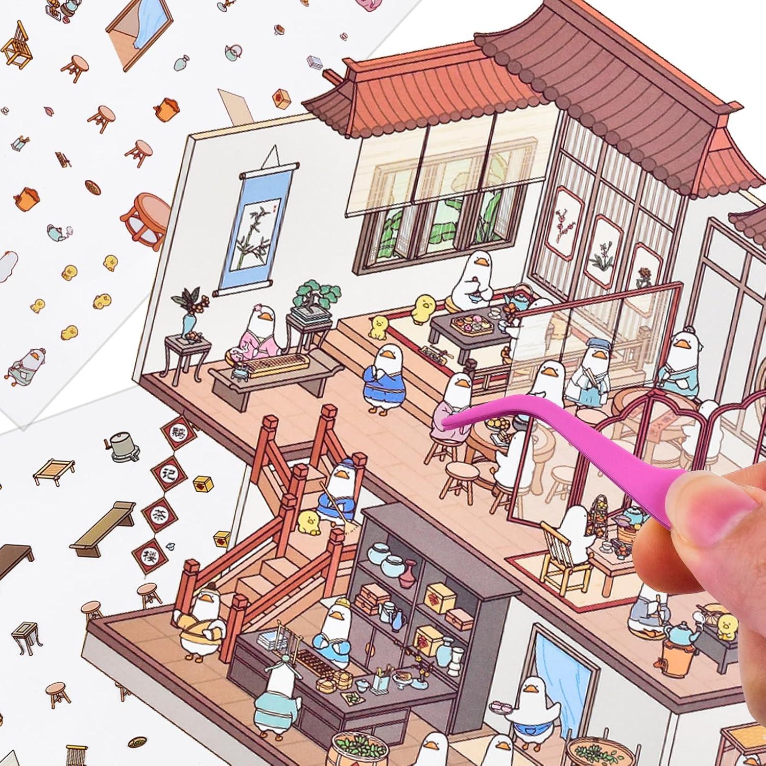 4 Sets Stickers 3D DIY Animales BROVITI para Mini Habitaciones