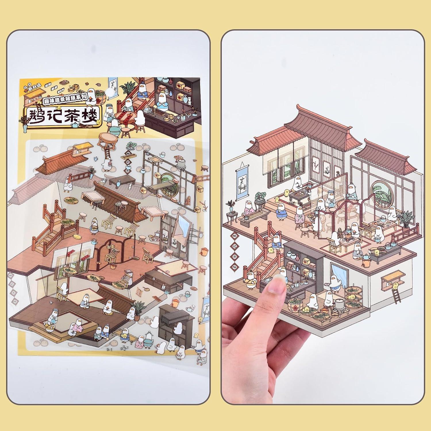 4 Sets Stickers 3D DIY Animales BROVITI para Mini Habitaciones