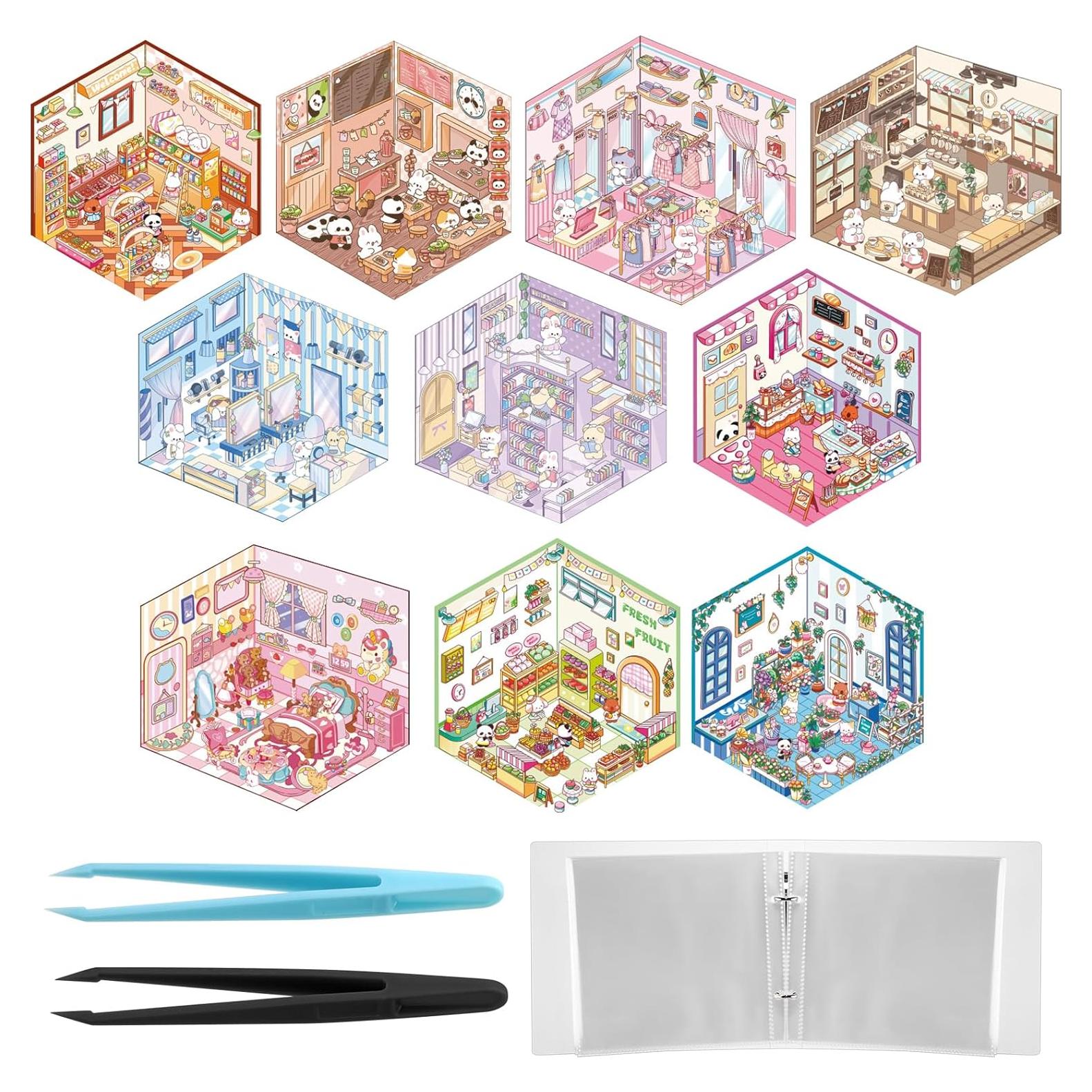 Kit de Stickers 3D DIY RoundFunny - 10 Escenas Creativas