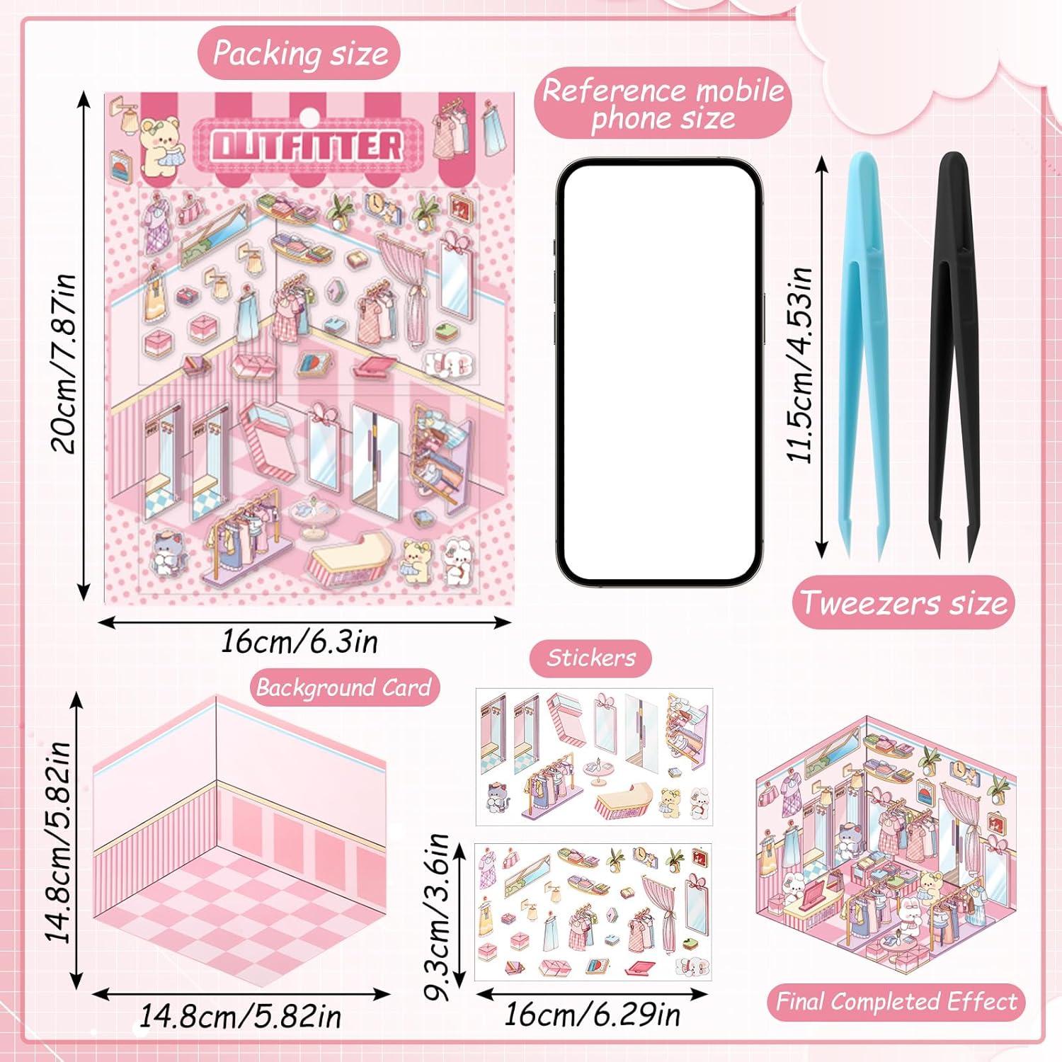 Kit de Stickers 3D DIY RoundFunny - 10 Escenas Creativas