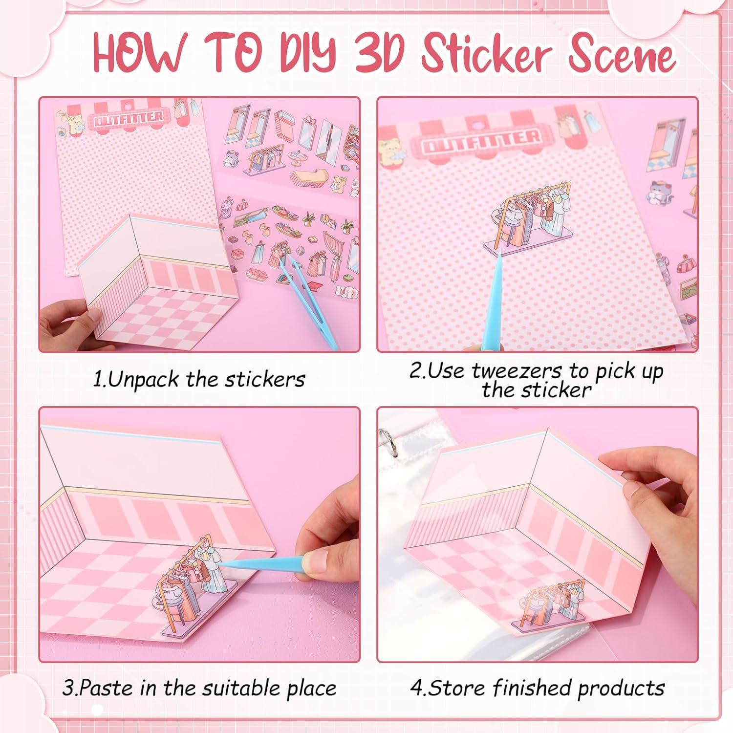 Kit de Stickers 3D DIY RoundFunny - 10 Escenas Creativas