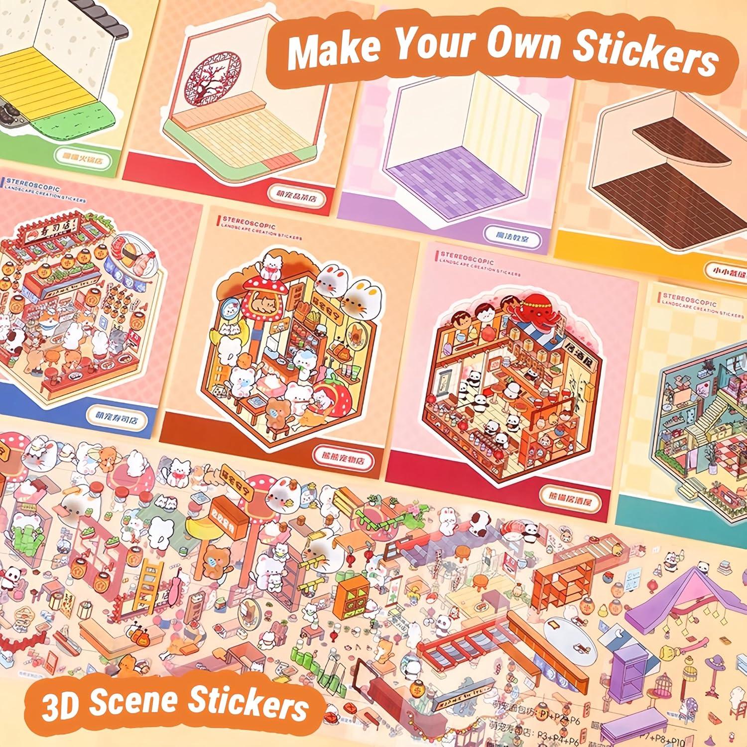 Kit de Stickers 3D Reutilizables DSNJPZX para Adultos y Niños