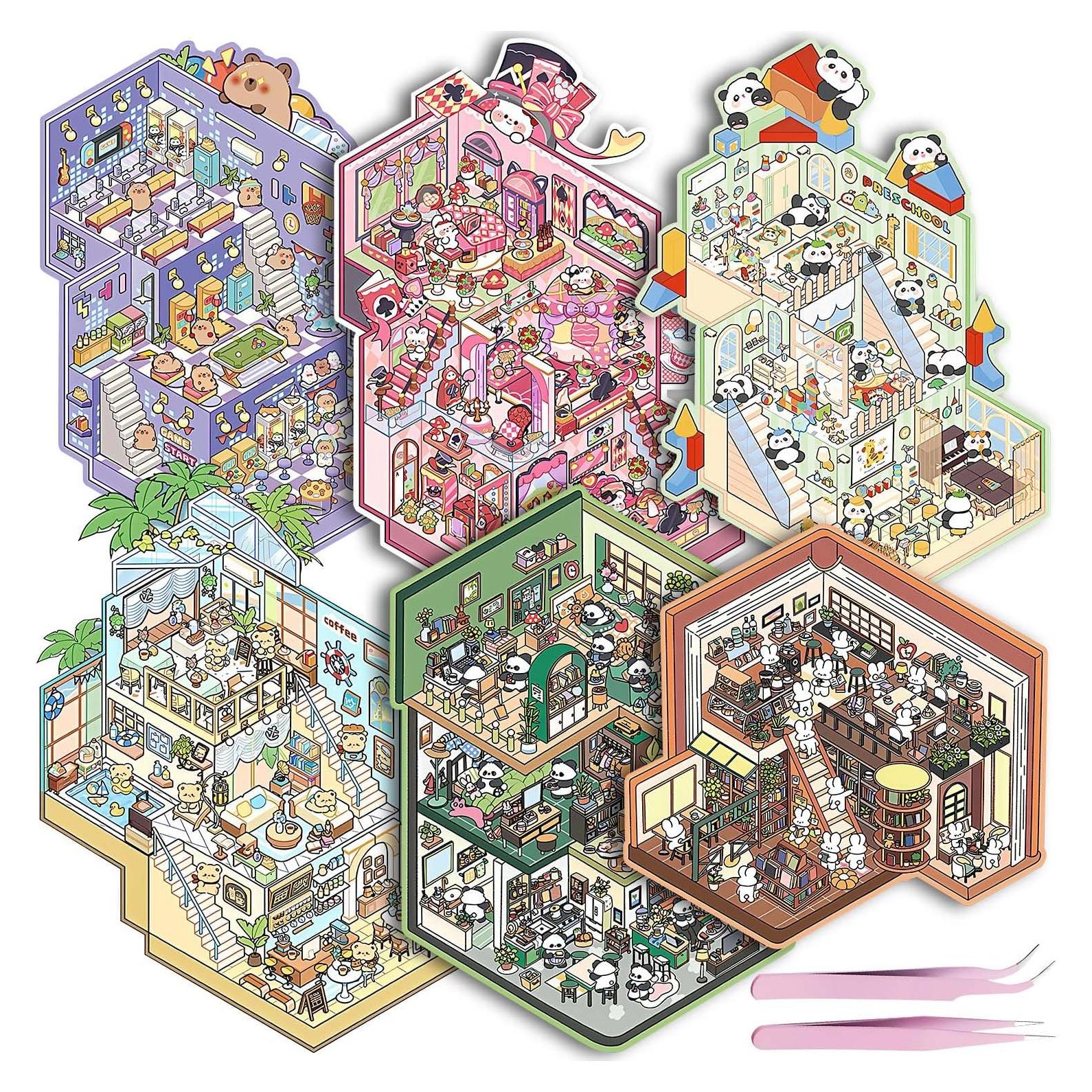 Conjunto de Pegatinas 3D MVRPOWER - 6 Escenas Reutilizables