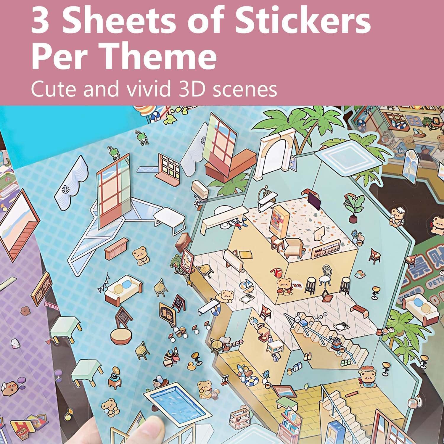 Conjunto de Pegatinas 3D MVRPOWER - 6 Escenas Reutilizables