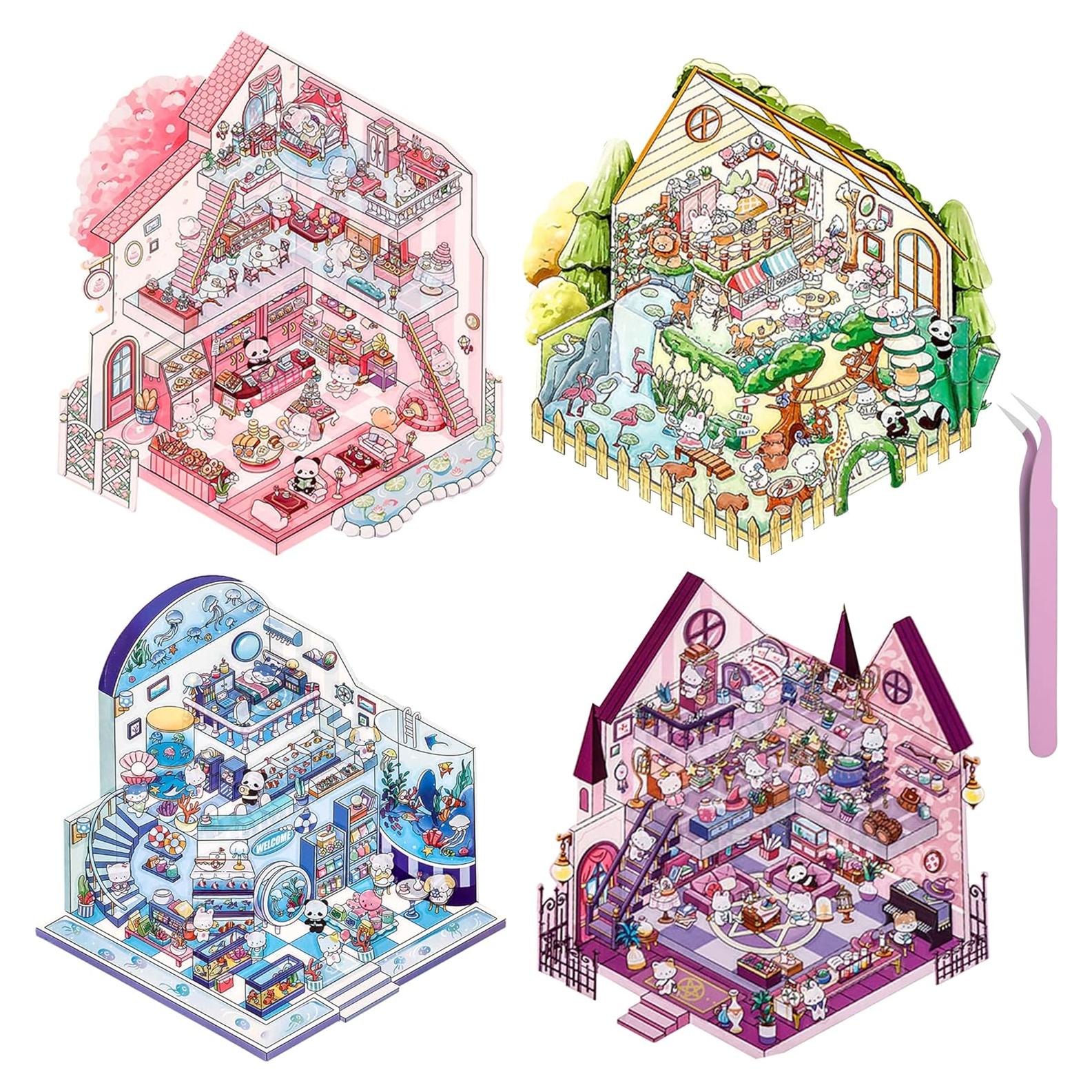 Set de Stickers 3D DIY KEKEMEOW - 4 Escenas Miniatura