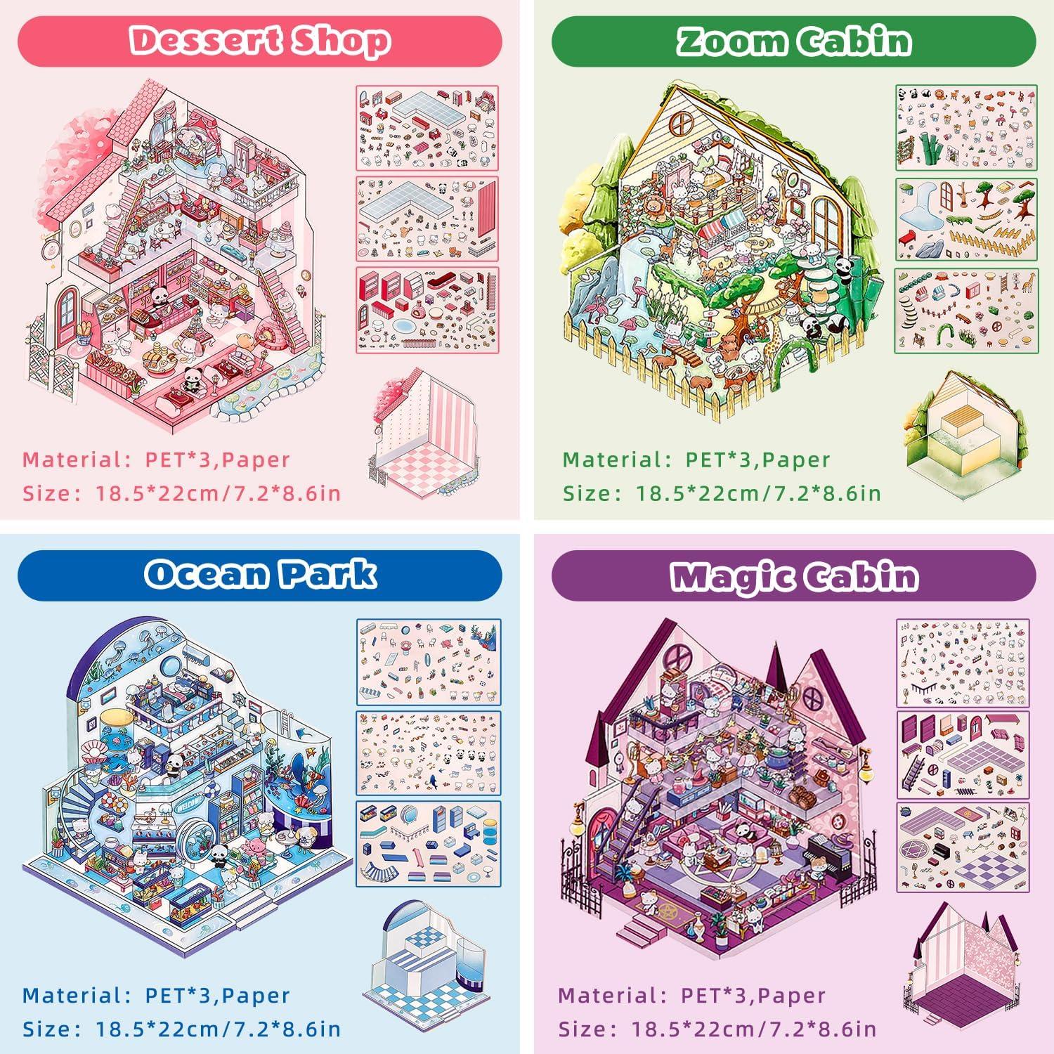 Set de Stickers 3D DIY KEKEMEOW - 4 Escenas Miniatura
