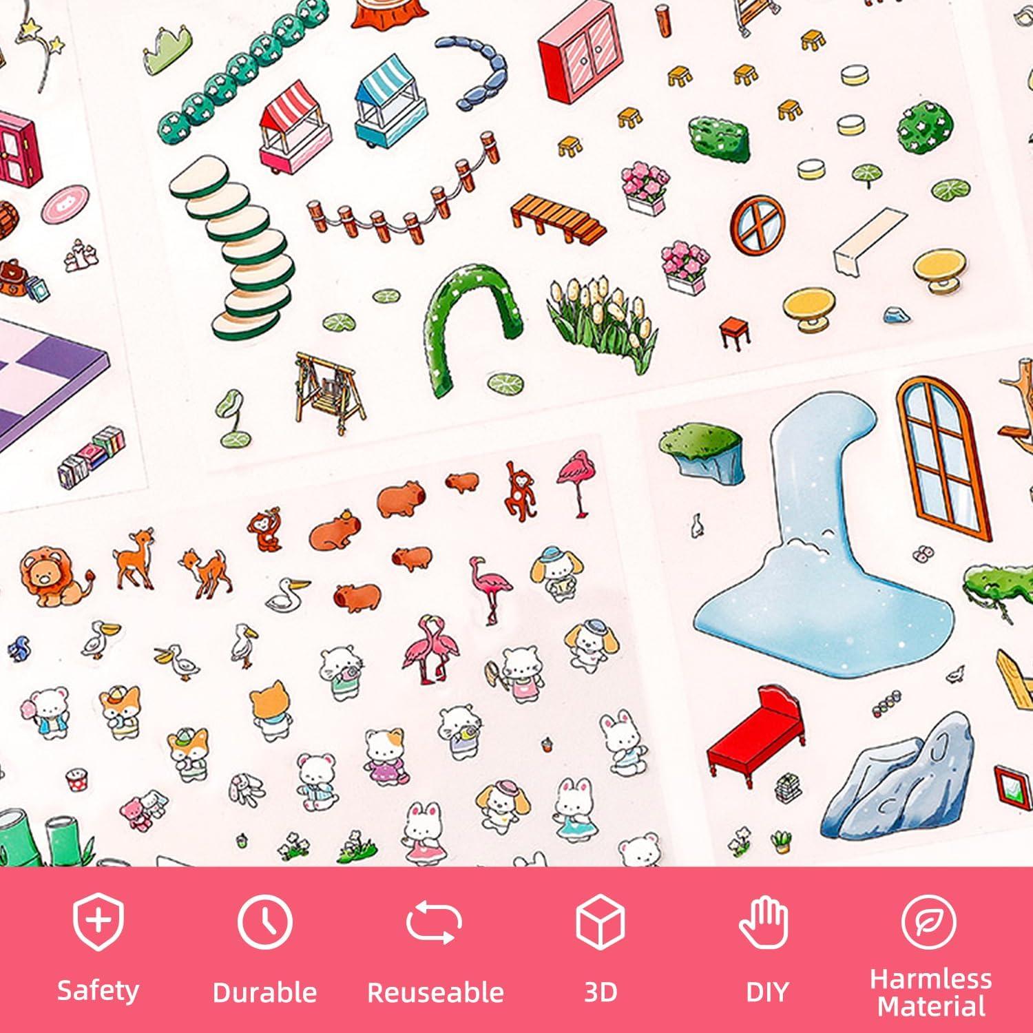 Set de Stickers 3D DIY KEKEMEOW - 4 Escenas Miniatura