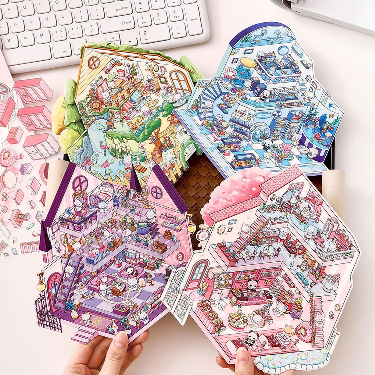 Set de Stickers 3D DIY KEKEMEOW - 4 Escenas Miniatura