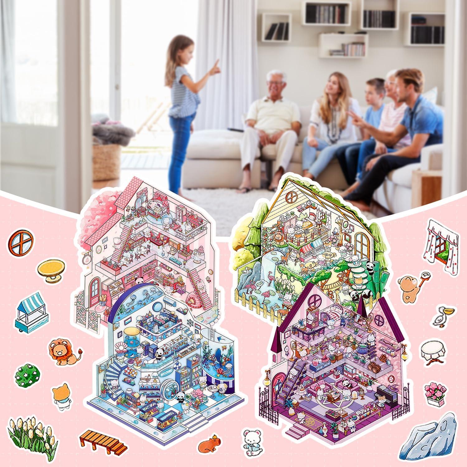 Set de Stickers 3D DIY KEKEMEOW - 4 Escenas Miniatura