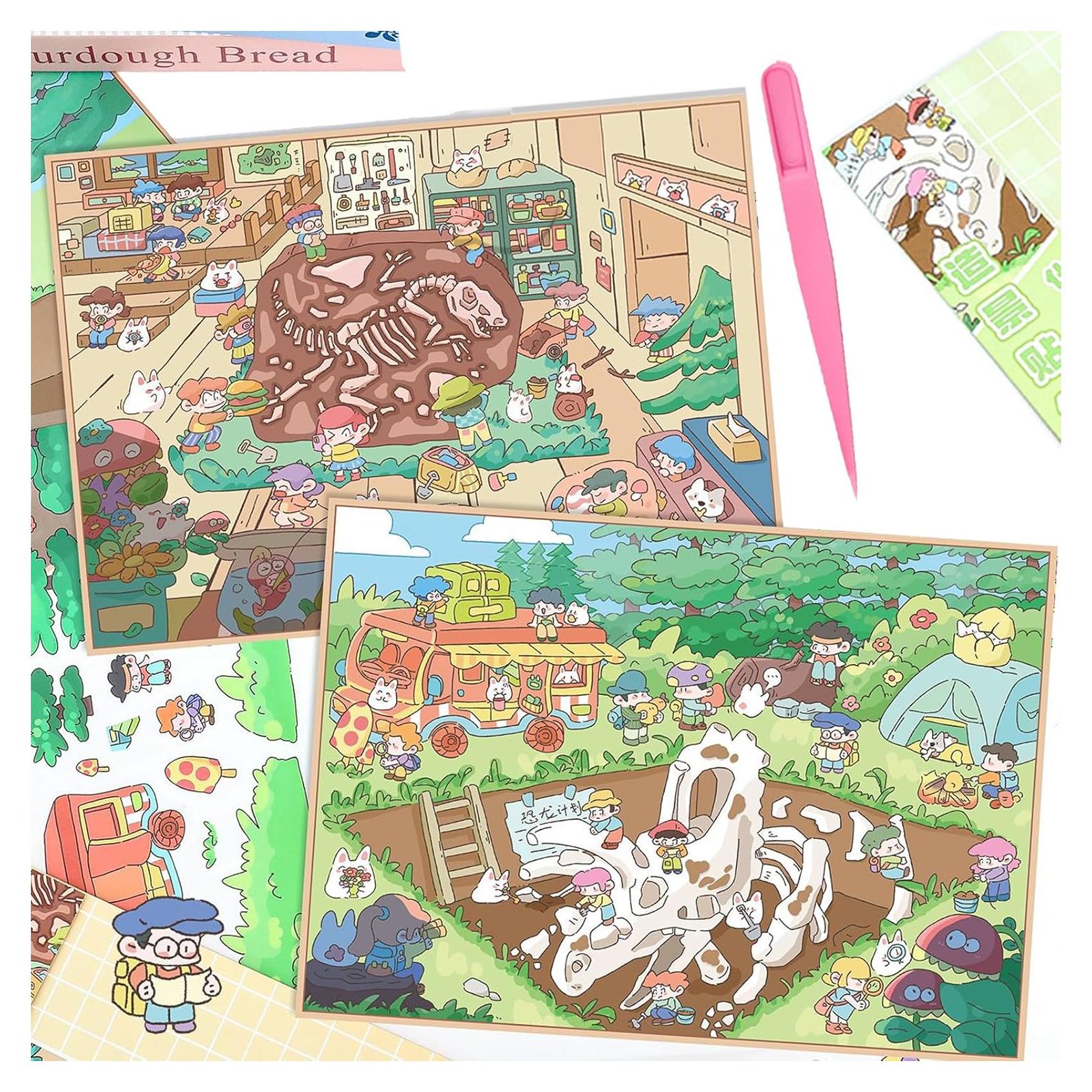 Sets de Pegatinas 3D DIY Dinosaurios Arqueológicos BROVITI