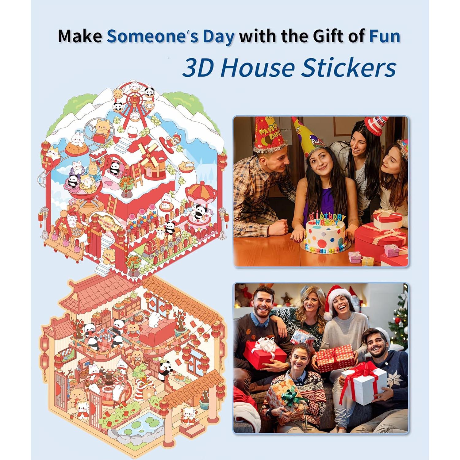 Kit de Pegatinas DIY 3D Genérico - 6 Temas Creativos