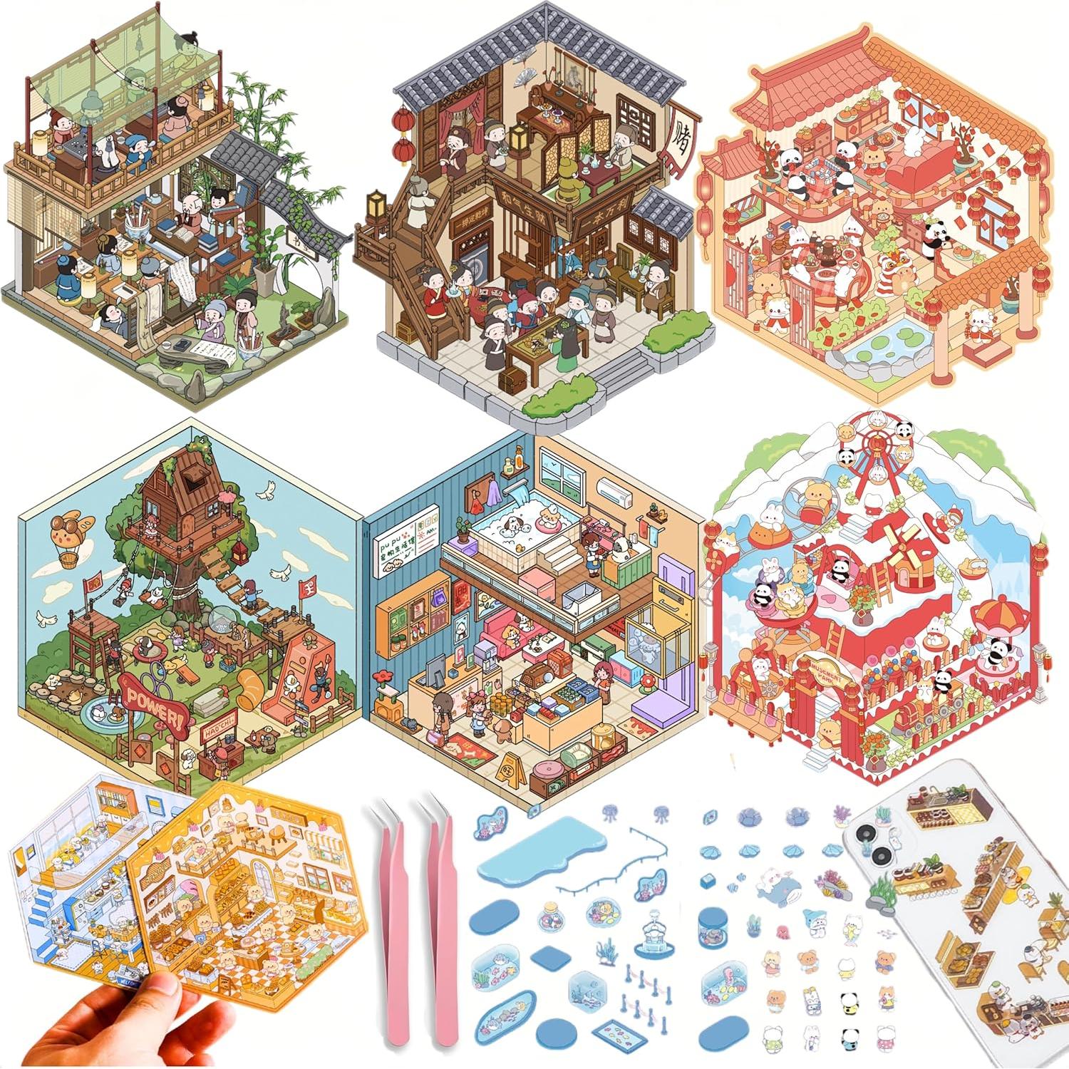 Kit de Pegatinas DIY 3D Genérico - 6 Temas Creativos