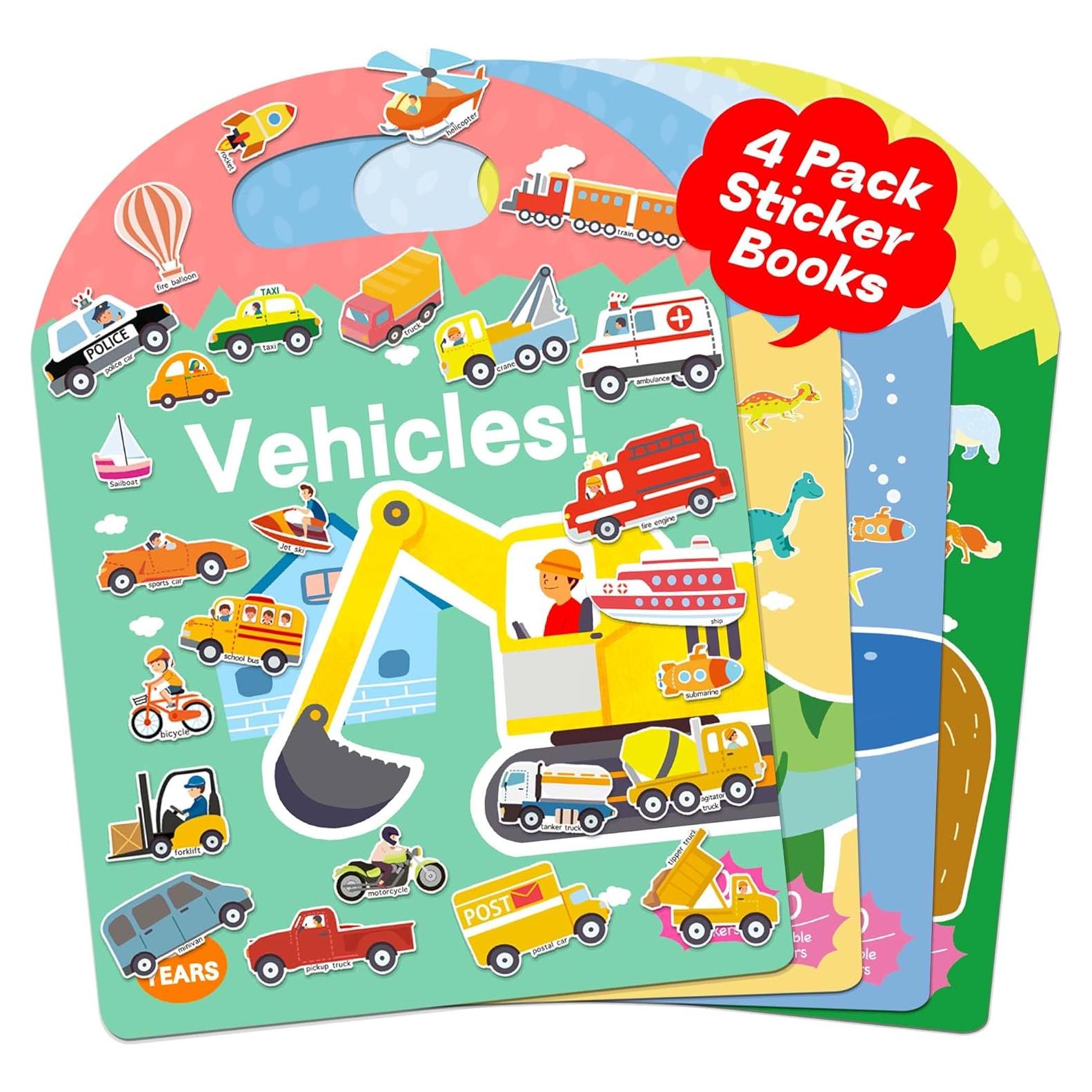 4 Libros de Pegatinas Espumosas iGetooy para Niños 2-4 Años