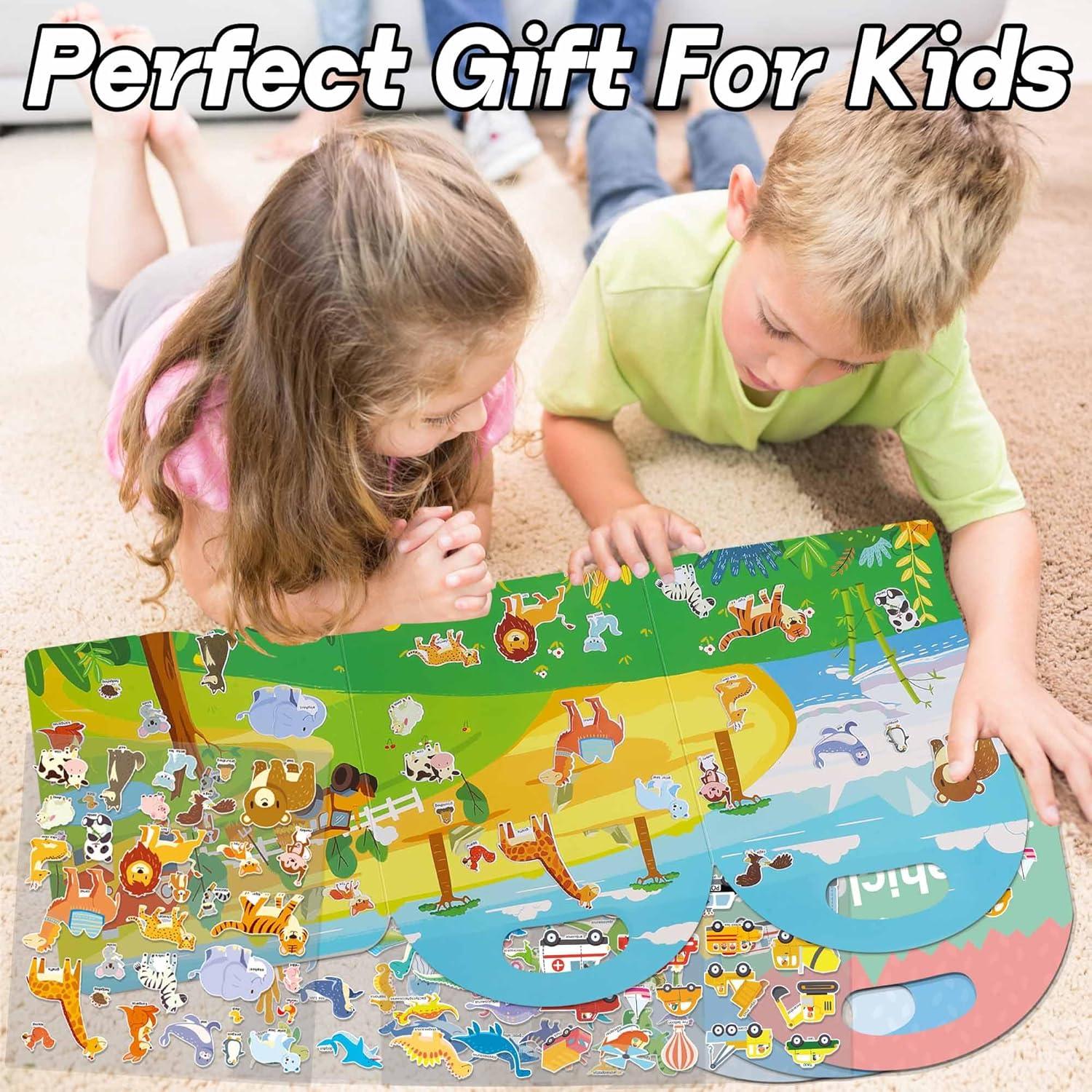 4 Libros de Pegatinas Espumosas iGetooy para Niños 2-4 Años