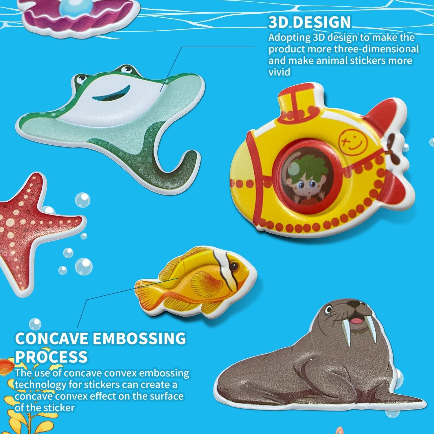 Paquete de 4 Libros de Calcomanías 3D Reutilizables Elfew